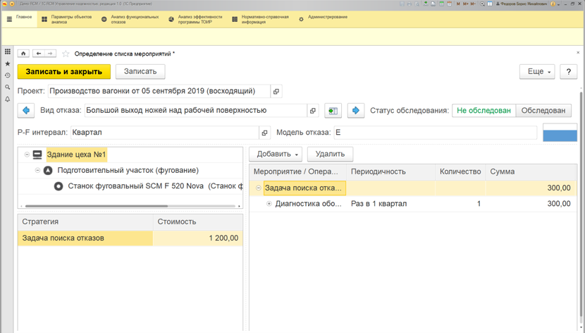 Определение RCM-мероприятий